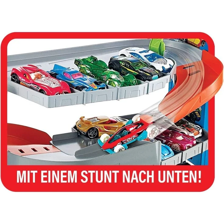 Hot Wheels GNL70 - Hot Wheels City Stunt Garage Spielset, Aufzug zum Befördern von Fahrzeugen, farbenfrohes Set, Geschenk für Kinder von 3 bis 8 Jahren – Bild 4