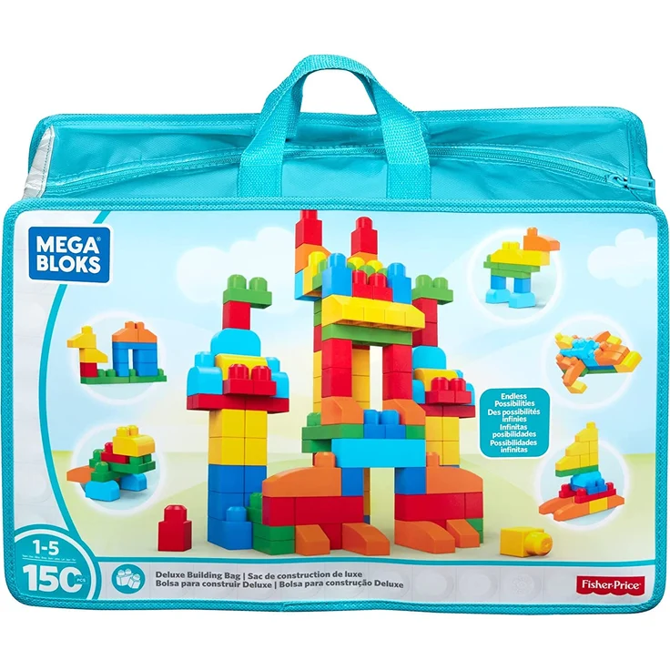 MEGA Bloks CNM43 - Bausteinebeutel, Deluxe 150 Teile, bunt, Spielzeug ab 1 Jahr – Bild 6