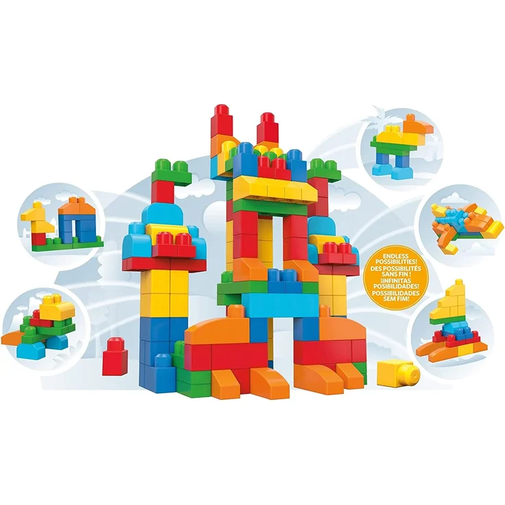 MEGA Bloks CNM43 - Bausteinebeutel, Deluxe 150 Teile, bunt, Spielzeug ab 1 Jahr – Bild 3