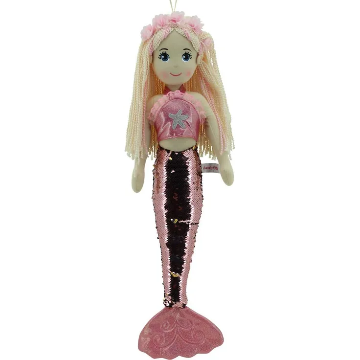Sweety Toys all Toys 11889 Stoffpuppe Meerjungfrau Plüschtier Prinzessin 70 cm rosa