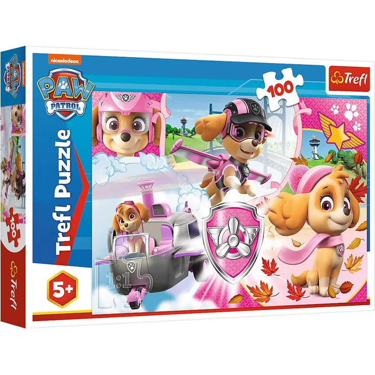 Trefl, Puzzle, Skye in Aktion, PAW Patrol, 100 Teile, für Kinder ab 5 Jahren