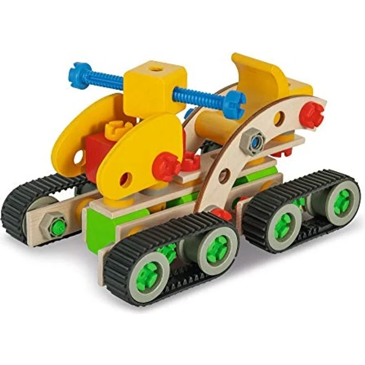 Eichhorn Constructor Raupenbagger, vielseitiges Holzspielzeug, 170 Bauteile, 4 verschiedene Konstruktionen, FSC 100% zertifiziertes Buchenholz, Hergestellt in Deutschland, für Kinder ab 6 Jahren – Bild 6