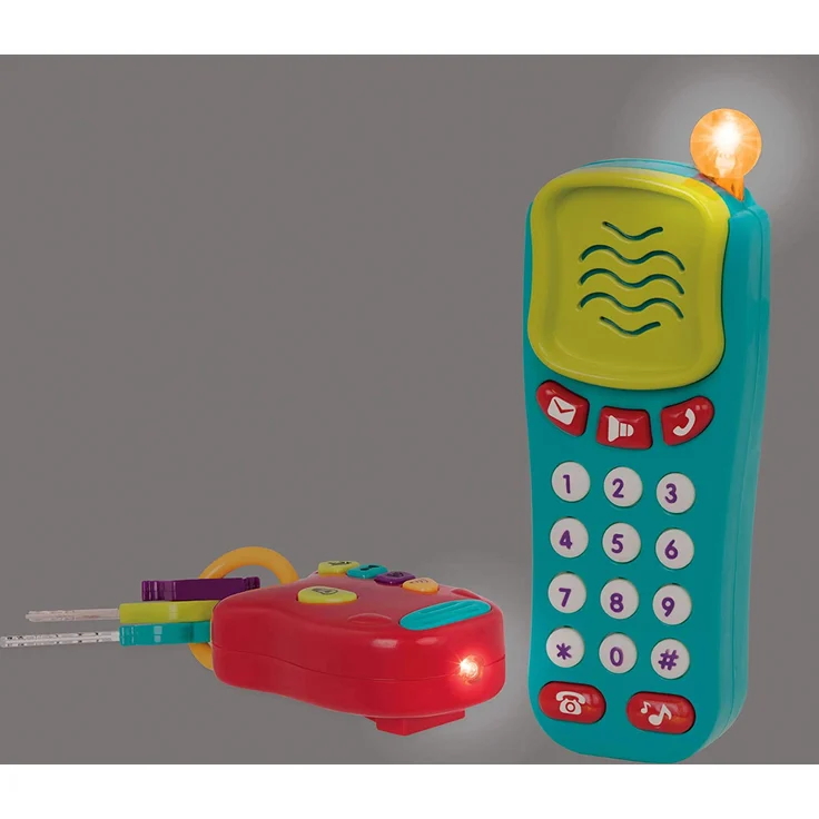 Battat – Baby Spielzeug Schlüssel und Handy mit Lichtern und Tönen – Schlüsselbund Autoschlüssel und Spielzeugtelefon für Kinder ab 10 Monaten (2 Teile) – Bild 4