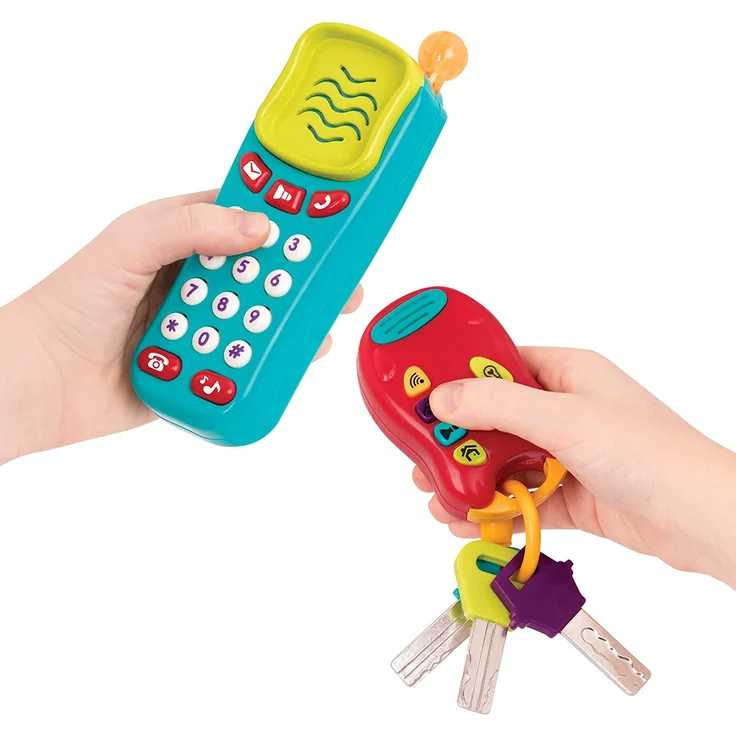 Battat – Baby Spielzeug Schlüssel und Handy mit Lichtern und Tönen – Schlüsselbund Autoschlüssel und Spielzeugtelefon für Kinder ab 10 Monaten (2 Teile) – Bild 5