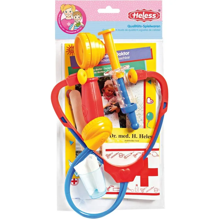 Heless 53 - Doktorspielset mit Stethoskop und weiterem Zubehör, in 2 Varianten, sortiert, für Kinder