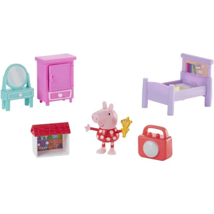 Hasbro F25275X0 Peppa Pig Peppa`s Adventures Schlafenszeit bei Peppa Wutz, Vorschulspielzeug, Peppa Wutz Figur und 5 Acc – Bild 2