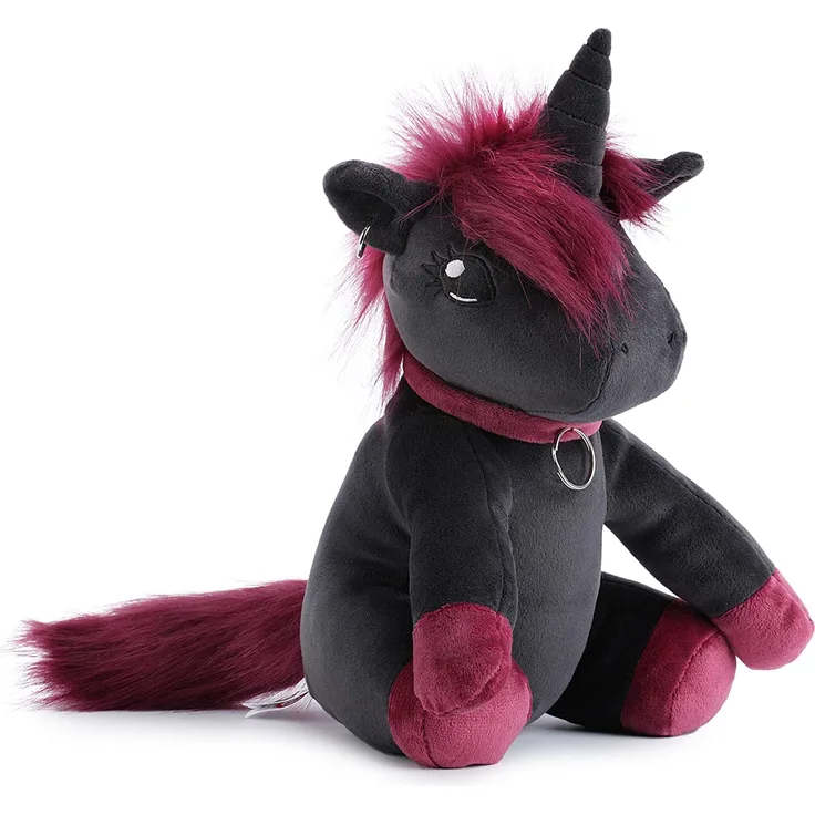 corimori 1849 - „Ruby“ das Punk-Einhorn Plüschtier Kuscheltier Stofftier, Kinder Baby Jungen Mädchen, 26cm, Schwarz