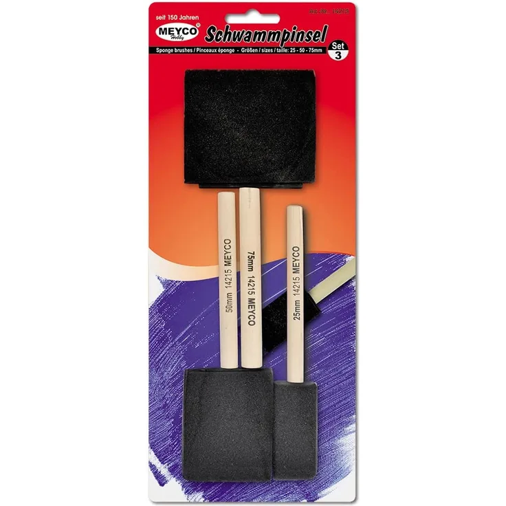 Schwammpinsel flach 3 Set