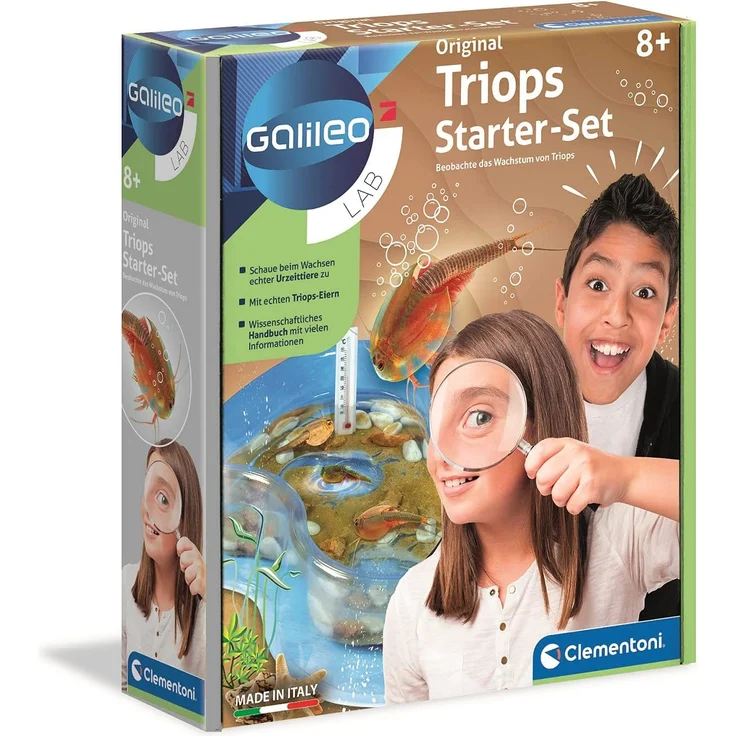 Clementoni 59259 Galileo Lab – Original Triops Starter-Set, Züchten & Beobachten von Urzeitkrebsen, Spielzeug für Kinder ab 8 Jahren, neues Modell 2021, Biologie zu Weihnachten – Bild 1