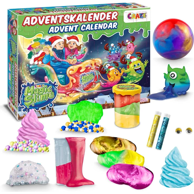 CRAZE, Adventskalender Adventskalender 2021 Magic Slime mit 24 Slimeartikeln, 33463 – Bild 2