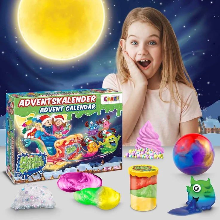 CRAZE, Adventskalender Adventskalender 2021 Magic Slime mit 24 Slimeartikeln, 33463 – Bild 8