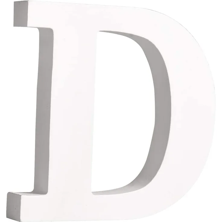 MDF Buchstabe D, weiß
