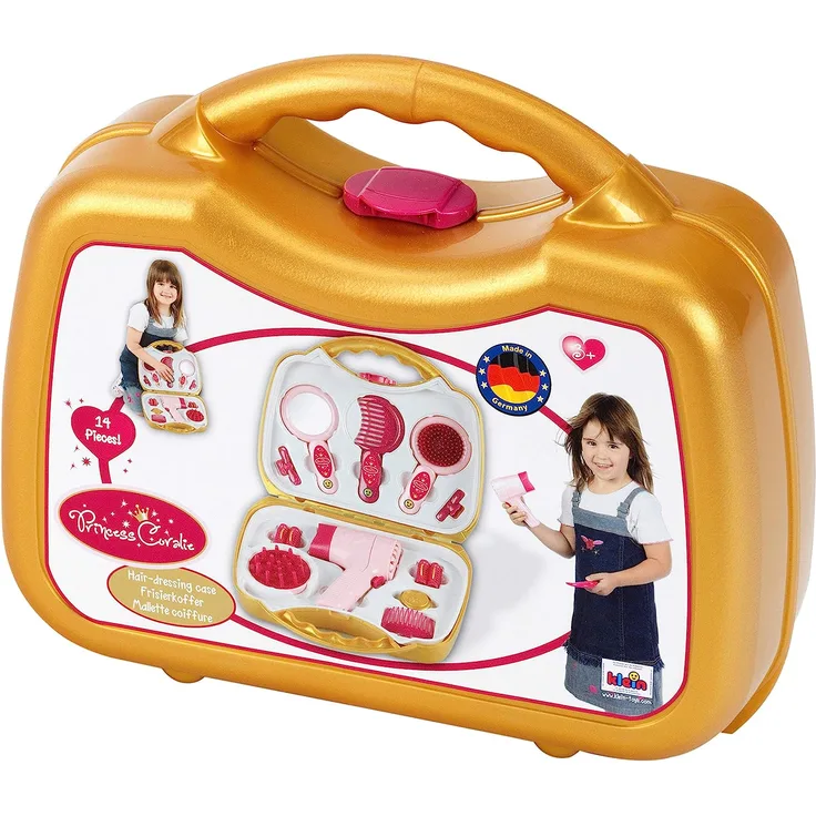 Theo Klein 5293 - Princess Coralie Frisierkoffer mit elektrischem Fön, Spielzeug