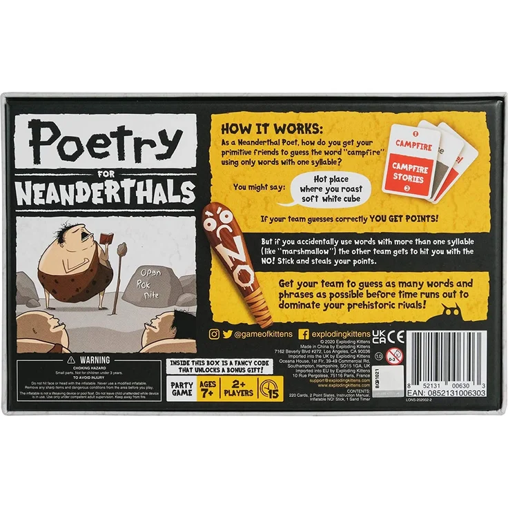 Exploding Kittens kartenspiel Poetry for Neanderthals – Bild 2