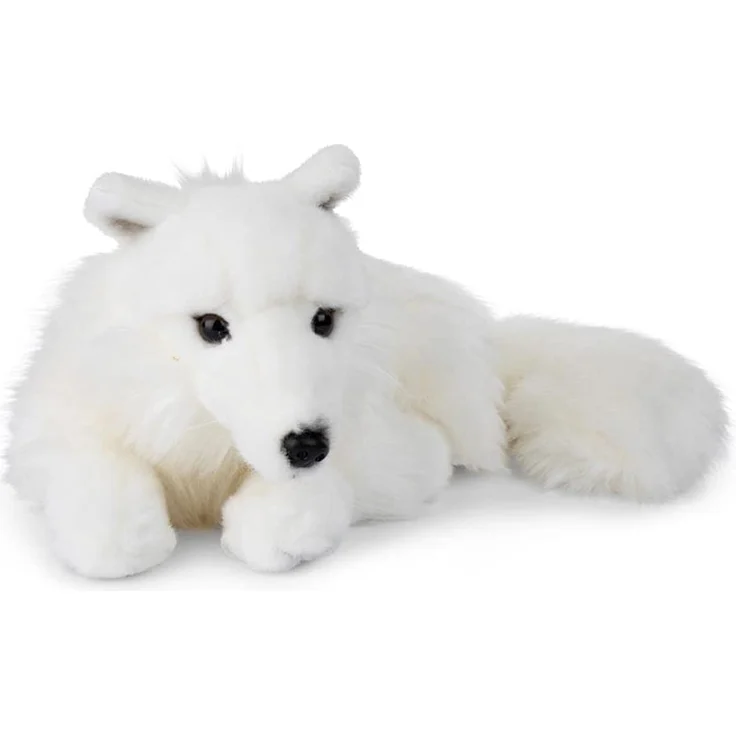 WWF WWF16981 Plüsch Polarfuchs liegend, realistisch gestaltetes Plüschtier, ca. 25 cm groß und wunderbar weich – Bild 2