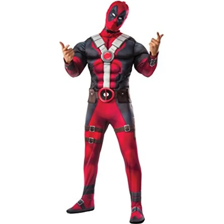 Generique Deadpool Kostüm für Herren Lizenzartikel rot-blau XL