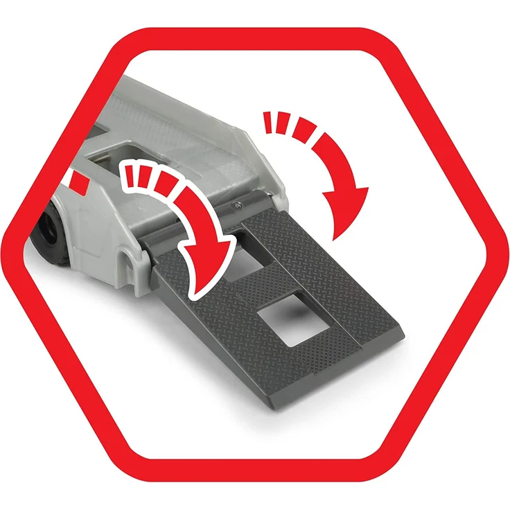 Dickie Toys Volvo Mack Truck, mit 2 Volvo Fahrzeugen auf Anhänger, Muldenkipper & Radlader, Anhänger zum Abkoppeln, bewegliche Teile, 32 cm Gesamtlänge, Sandkasten, gelb/grau – Bild 7