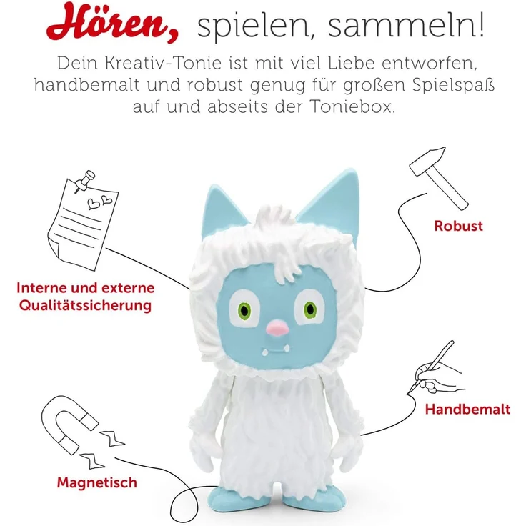 tonies Hörfiguren für Toniebox - Kreativ Yeti - ca. 90 Minuten Speicher für Deine Musik, Geschichten, Hörbücher und Eigene Audiodateien - DEUTSCH – Bild 7