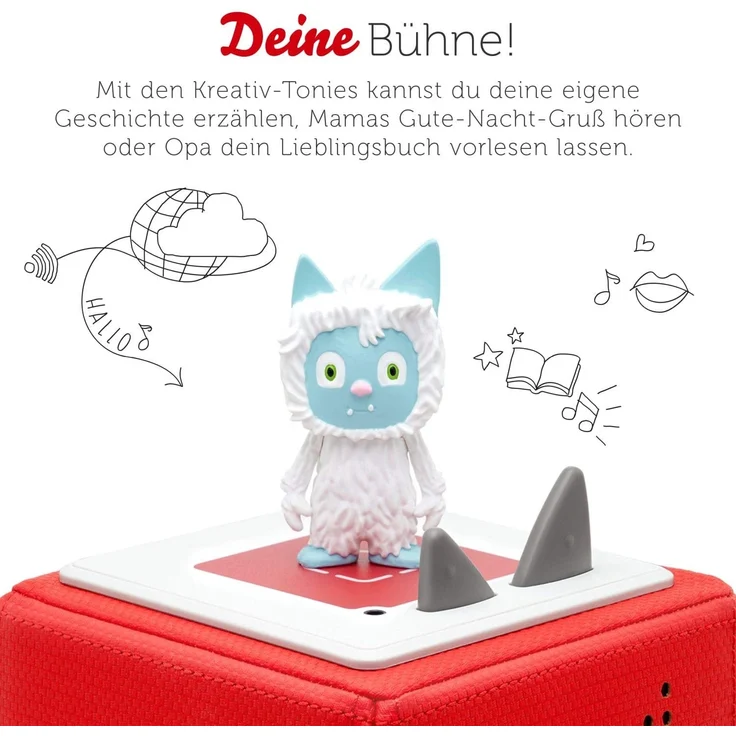 tonies Hörfiguren für Toniebox - Kreativ Yeti - ca. 90 Minuten Speicher für Deine Musik, Geschichten, Hörbücher und Eigene Audiodateien - DEUTSCH – Bild 4