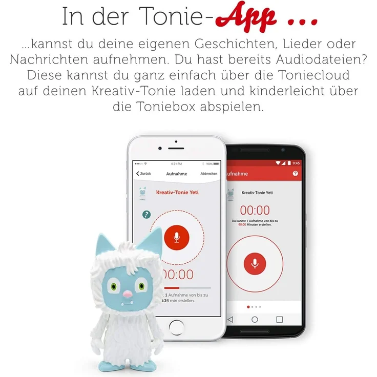 tonies Hörfiguren für Toniebox - Kreativ Yeti - ca. 90 Minuten Speicher für Deine Musik, Geschichten, Hörbücher und Eigene Audiodateien - DEUTSCH – Bild 8