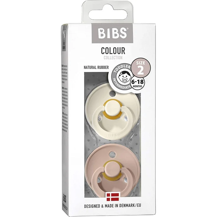 Bibs BIBS 2-PACK BLUSH & IVORY M Hevea Rubber Calming Soother – Bild 3