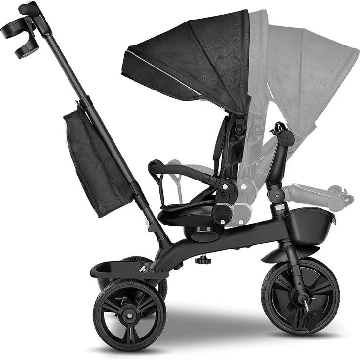 Lionelo Kori Dreirad mit Schubstange für Kinder ab 1,5 bis 5 Jahre drehbarer Sitz Magnesium-Rahmen wartungsfreie Gummiräder freies Rad abnehmbares Vordach (Grau) – Bild 5