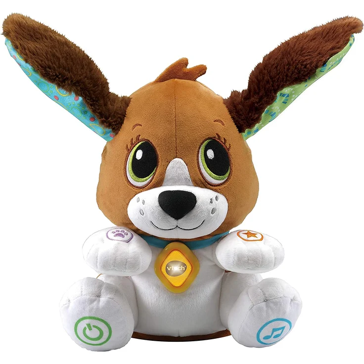 Vtech 80-610104 Sprich-mit-Mir-Hündchen Babyspielzeug, Sprechen Lernen, Wiedergabe mit Stimmverzerrer, Inhalte: Kurze Geschichten, Zahlen, Buchstaben, Erkennen von Emotionen – Bild 3