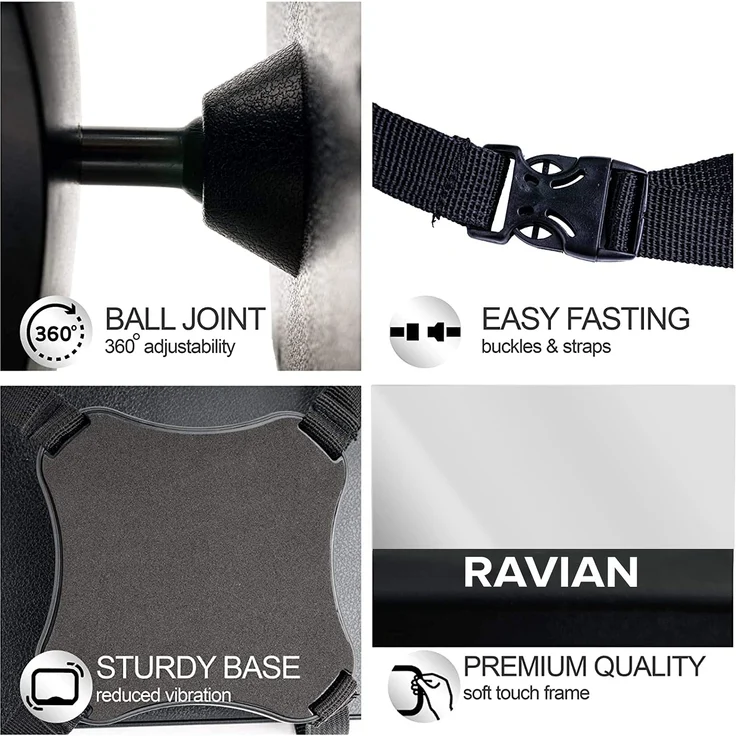 RAVIAN - Babyautospiegel für den Rücksitz - Sicherster Autositzspiegel mit kristallklarer Sicht, unzerbrechlicher, verstellbarer Rückspiegel für kleine Kinder – Bild 4