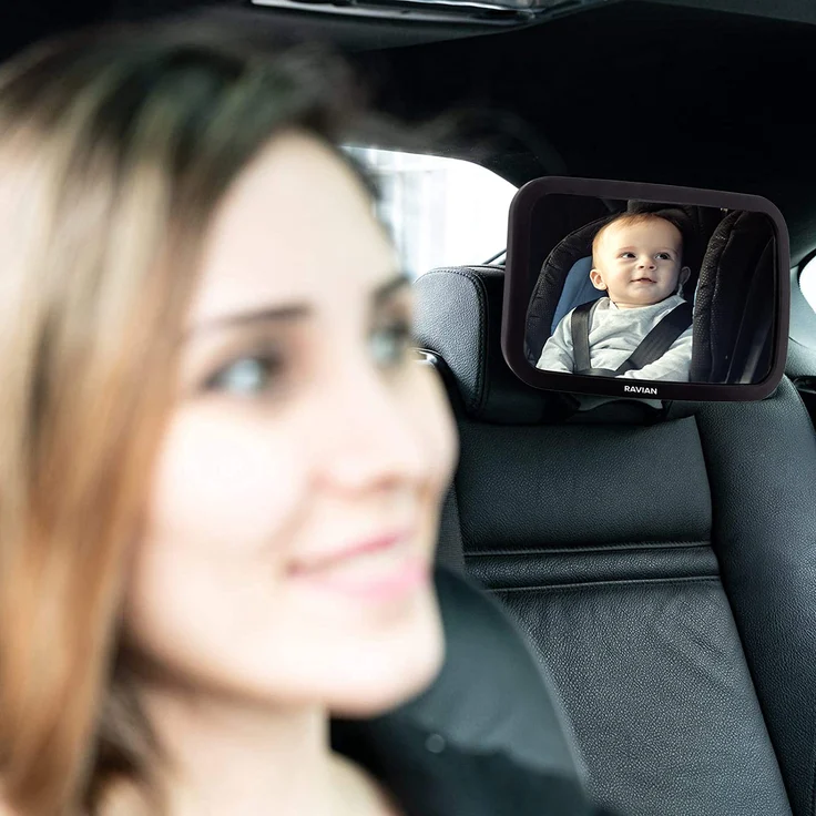 RAVIAN - Babyautospiegel für den Rücksitz - Sicherster Autositzspiegel mit kristallklarer Sicht, unzerbrechlicher, verstellbarer Rückspiegel für kleine Kinder – Bild 7