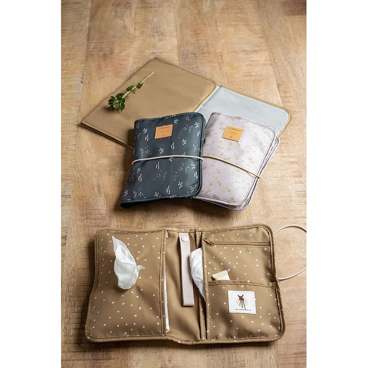 LÄSSIG Baby Windeltasche mit Wickelunterlage für unterwegs/Changing Pouch, Dunkelgrün (Blobs forest) – Bild 11