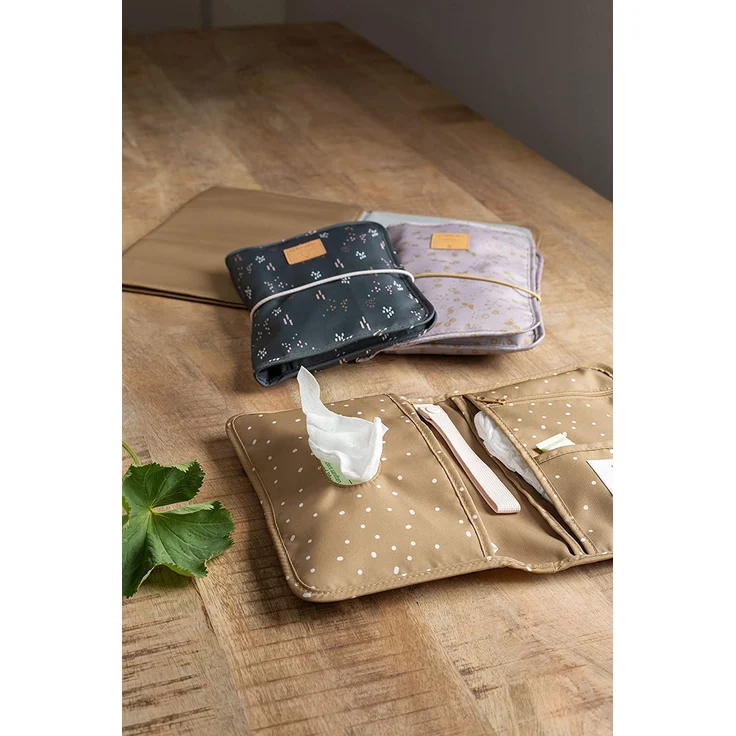 LÄSSIG Baby Windeltasche mit Wickelunterlage für unterwegs/Changing Pouch, Dunkelgrün (Blobs forest) – Bild 12