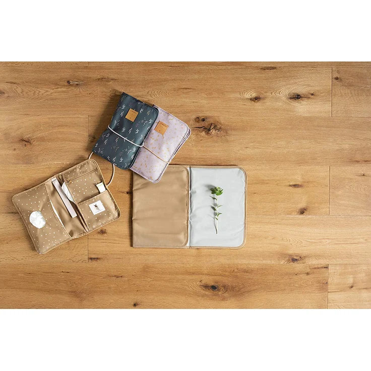 LÄSSIG Baby Windeltasche mit Wickelunterlage für unterwegs/Changing Pouch, Dunkelgrün (Blobs forest) – Bild 7