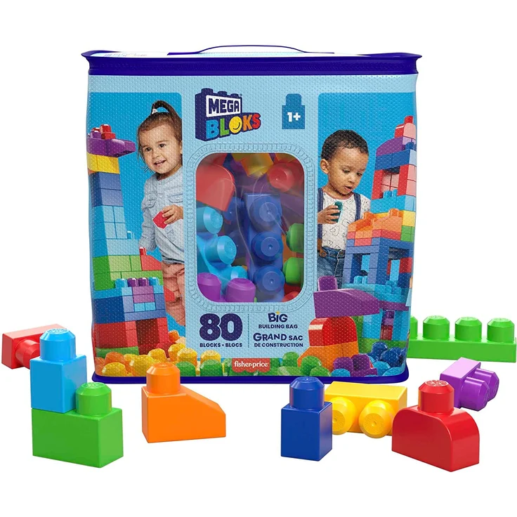 MEGA Bloks DCH63 - Bausteinebeutel - groß 80 Teile, bunt, Spielzeug ab 1 Jahr – Bild 1