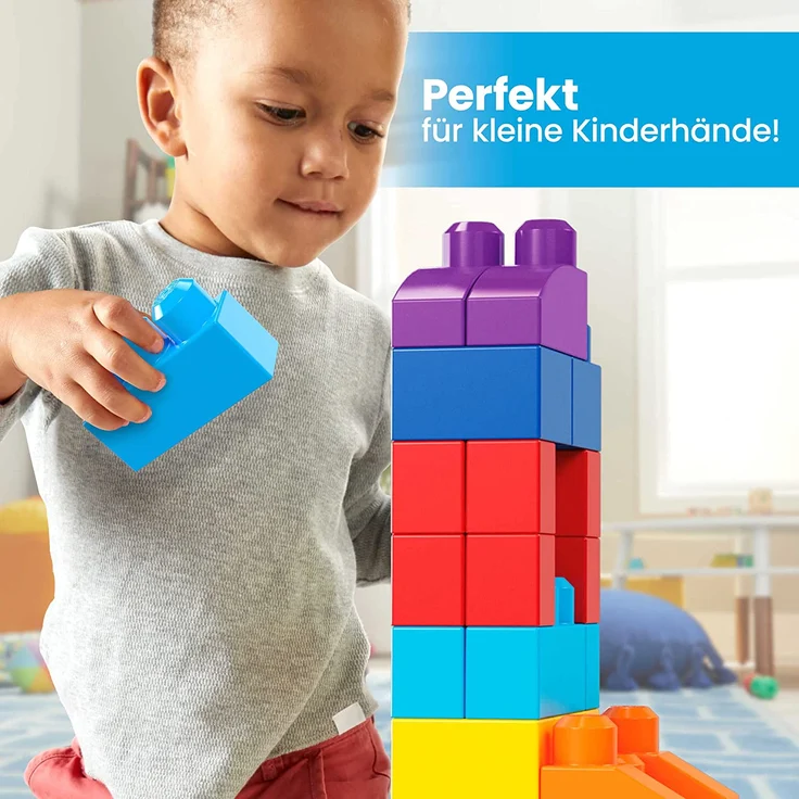MEGA Bloks DCH63 - Bausteinebeutel - groß 80 Teile, bunt, Spielzeug ab 1 Jahr – Bild 2