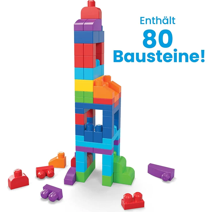 MEGA Bloks DCH63 - Bausteinebeutel - groß 80 Teile, bunt, Spielzeug ab 1 Jahr – Bild 3