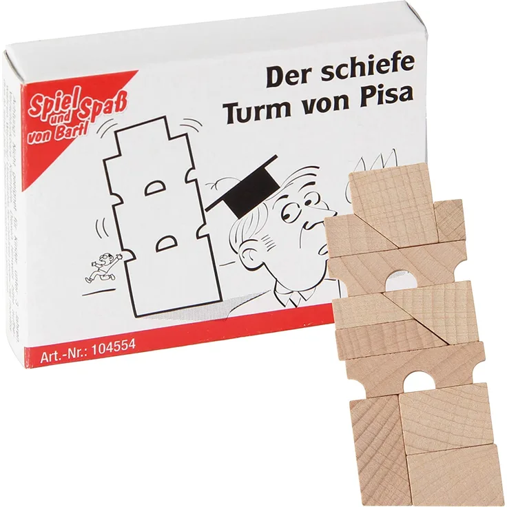 Bartl 104554 Mini-Holz-Puzzle Der schiefe Turm von Pisa aus 11 kleinen Holzteilen