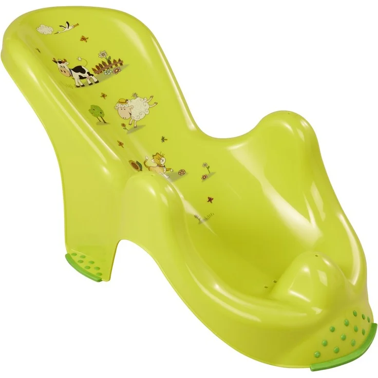 keeeper Funny Farm Anatomischer Babybadesitz mit Anti-Rutsch-Funktion, Ab 0 bis ca. 6 Monate, Leon, Grün – Bild 1