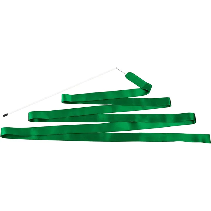 Gymnastikband Tanzband Turnband Rhythmikband Wirbelband Schwungband mit Stab 5 m, Grün