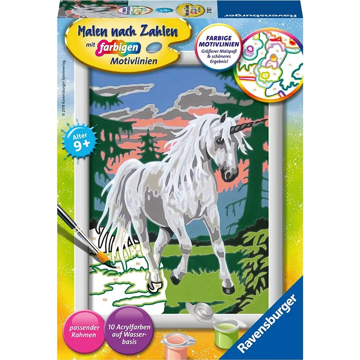 Ravensburger Malen nach Zahlen 27782 - Einhorn im Zauberwald