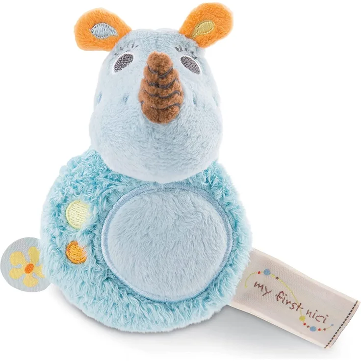 NICI - My First Nici - Wombitombi - Greifling Nashorn Manuffi mit Rassel 12cm