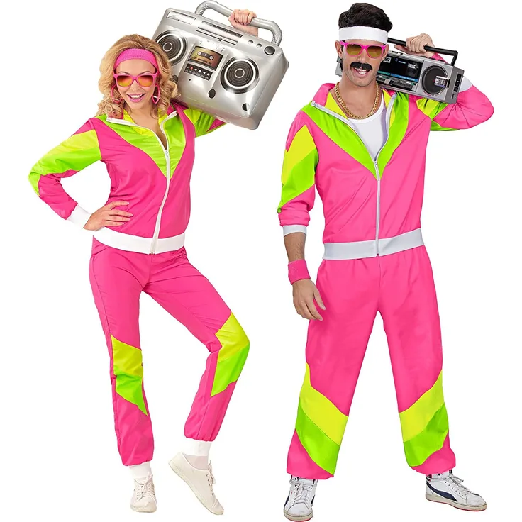 Damen Kostüm 80er Jahre Trainingsanzug Gr. S - 3XL - 90ties Verkleidung Dame 3XL - 54/56