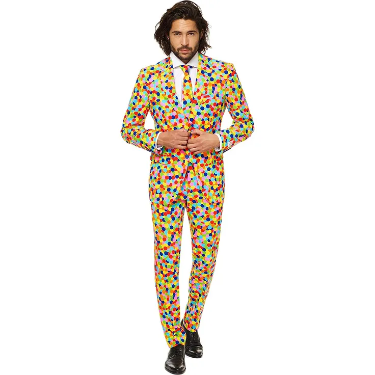 OppoSuits Confetteronimännerkostüm polyester mt 48