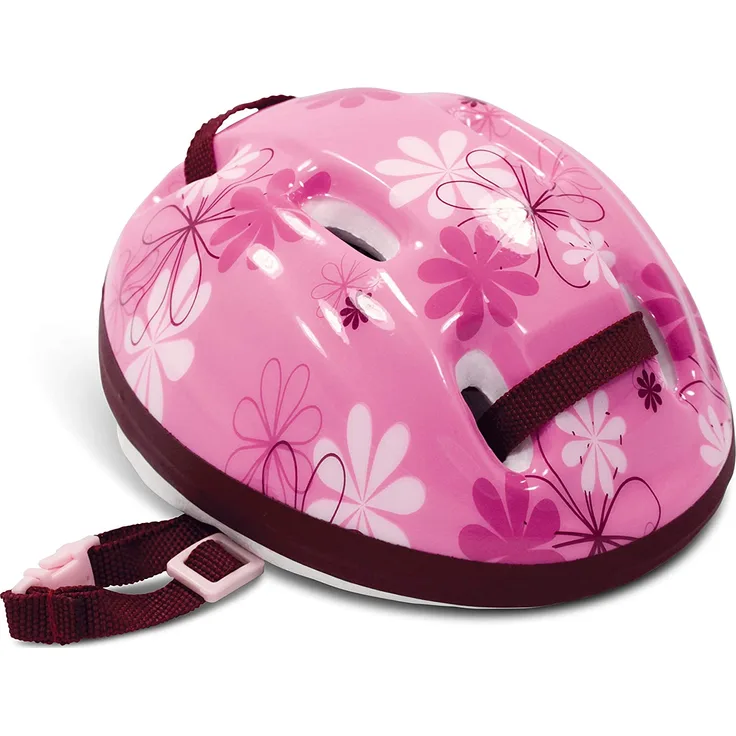 Götz 3401777 Fahrradhelm - Reithelm mit Blümchen für Puppen - tragbar für Stehpuppen von 45-50 cm und Babypuppen 42-46 cm