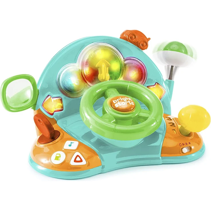 Bright Starts, Spielzeug Lenkrad, Lights & Colors Driver, mit Musik, Autogeräuschen, Blinker, Schalthebel und mehr – Bild 1