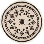 Teppich NOMADIC mit Fransen, rund, schwarz-beige, Dm. 90 cm, Ethno/Boho-Stil - Atmosphera - Preisvergleich