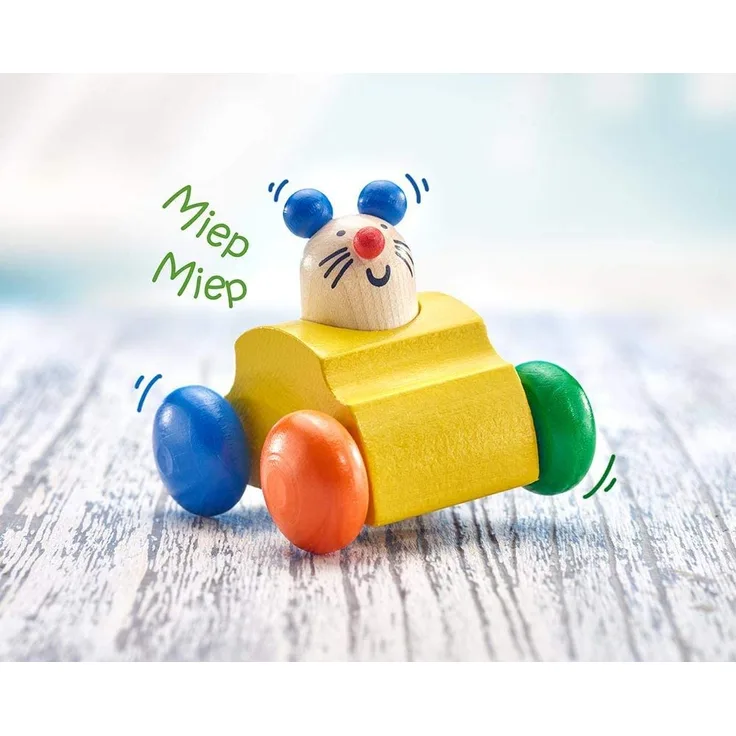 spielzeugauto Topetojunior 7 cm Holz gelb