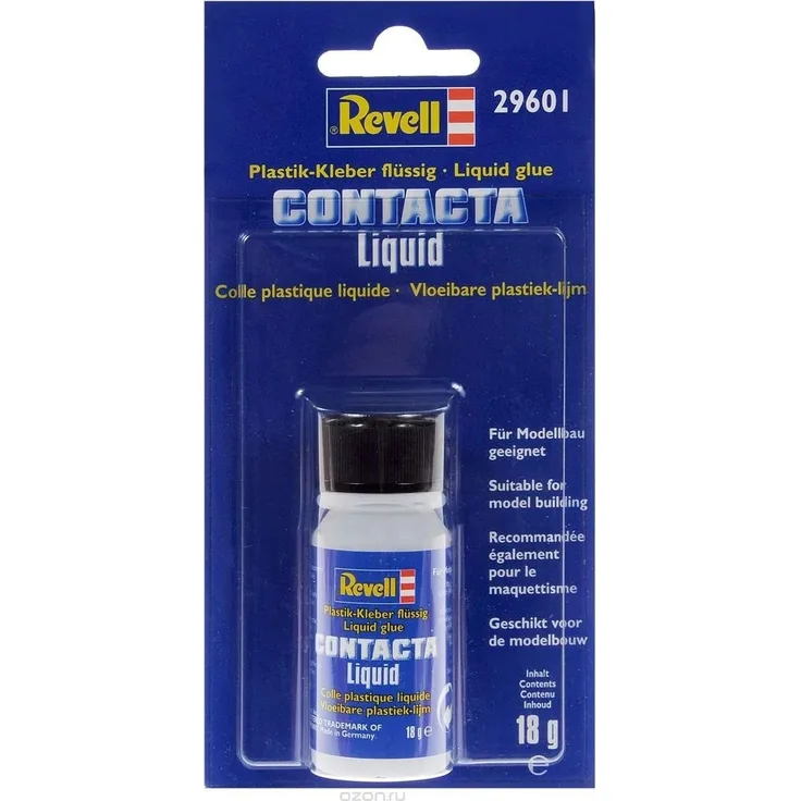 Revell 29601 Contacta Liquid, Flüssigkleber mit Pinsel 29601-Revell-Flaschenkleber/SB geblistert, No Colur