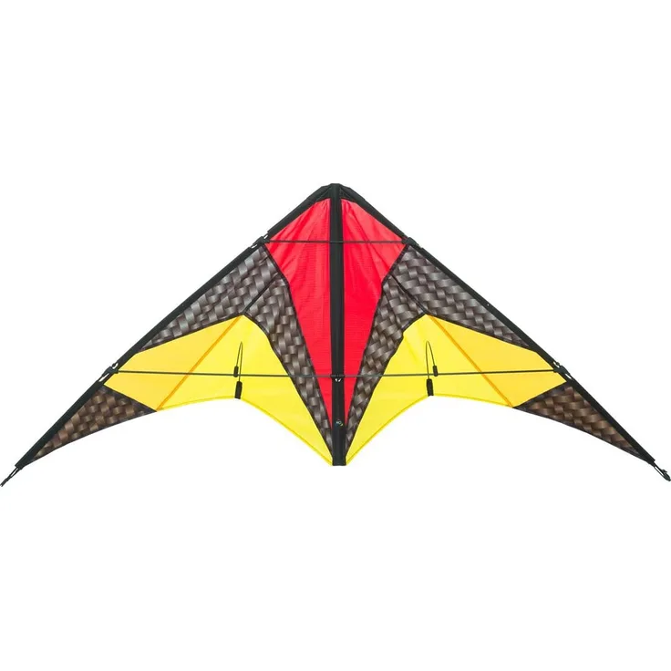HQ 11234660 - Quickstep II Graphite Lenkdrachen Zweileiner, ab 10 Jahren, 60x135cm, inkl. 20kp Polyesterschnur 2x20m auf Winder, 2-5 Beaufort