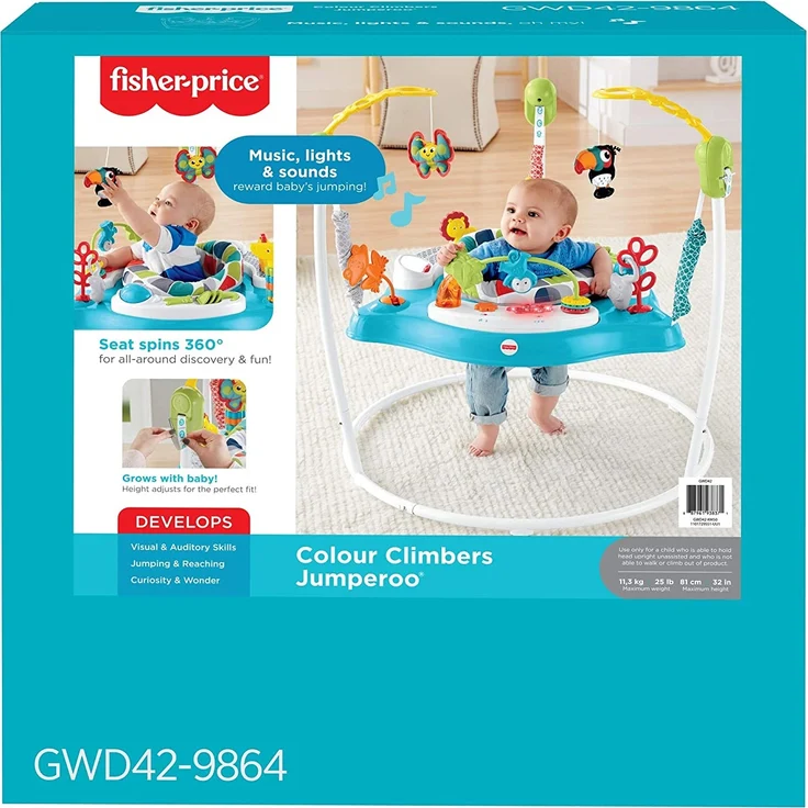Mattel GWD42 Fisher-Price Tierfreunde Jumperoo, Activity-Center mit Sitz, Baby-Hopser - Preisvergleich – Bild 6