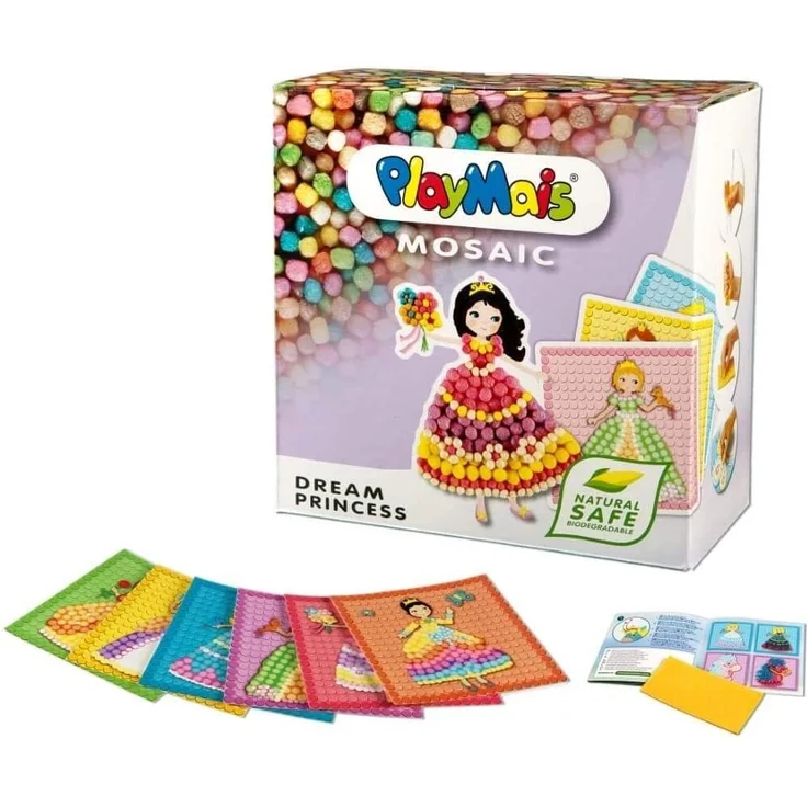 PlayMais MOSAIC Dream Princess Kreativ-Set zum Basteln für Mädchen ab 3 Jahren | Über 2.300 PlayMais & 6 Mosaik Klebebilder Prinzessinnen | Fördert Kreativität & Feinmotorik | Natürliches Spielzeug – Bild 2